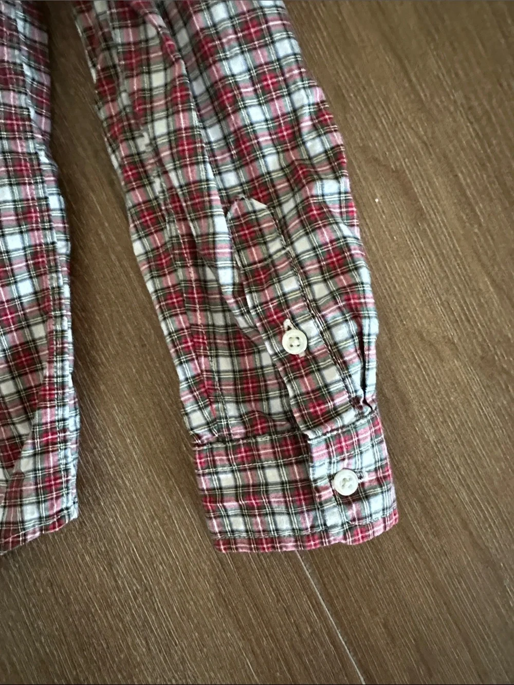 Ralph Lauren boys  Red & White Plaid Button-Down Shirt. Size 7.